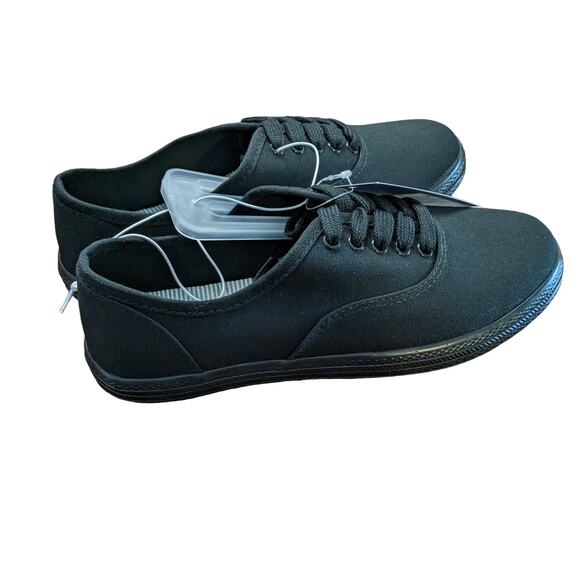 Universal Thread Lace Up Sneakers Size 6 Black Staple Lunea Tennis Shoes Canvas - Picture 5 of 13